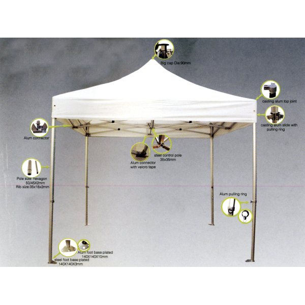 Gazebo Επαγγελματικό 3x4,5 Ενισχυμένος Ιστός - 12144