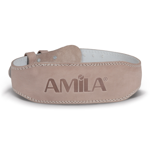 Ζώνη Άρσης Βαρών AMILA Δερμάτινη Μπεζ A Quality M - 44301