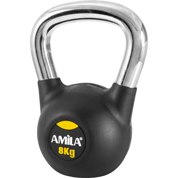 AMILA Kettlebell Rubber Cover Cr Handle 8kg - 44496