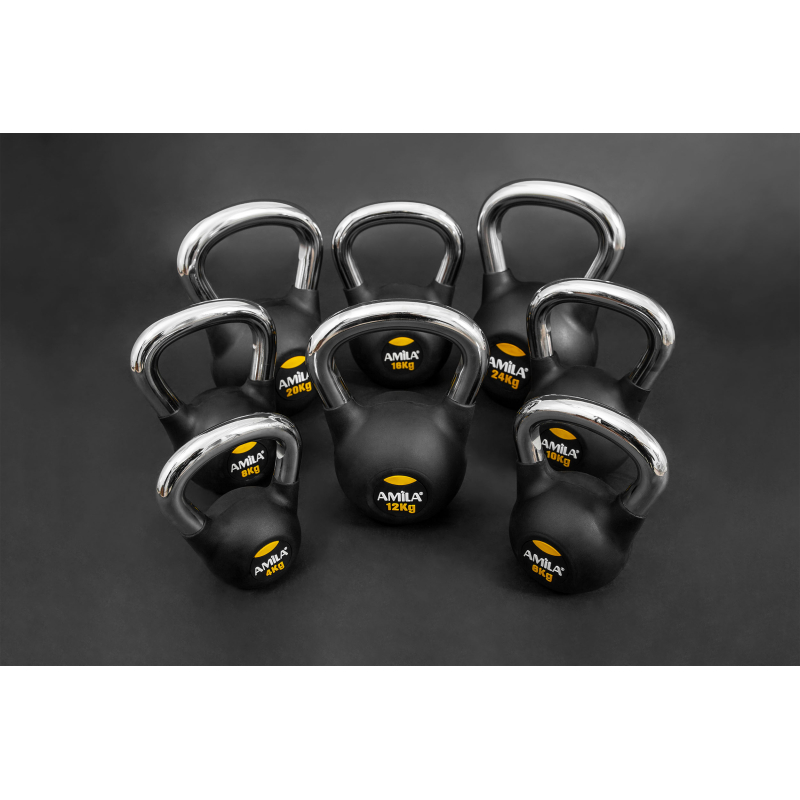 AMILA Kettlebell Rubber Cover Cr Handle 8kg - 44496 - Image 2