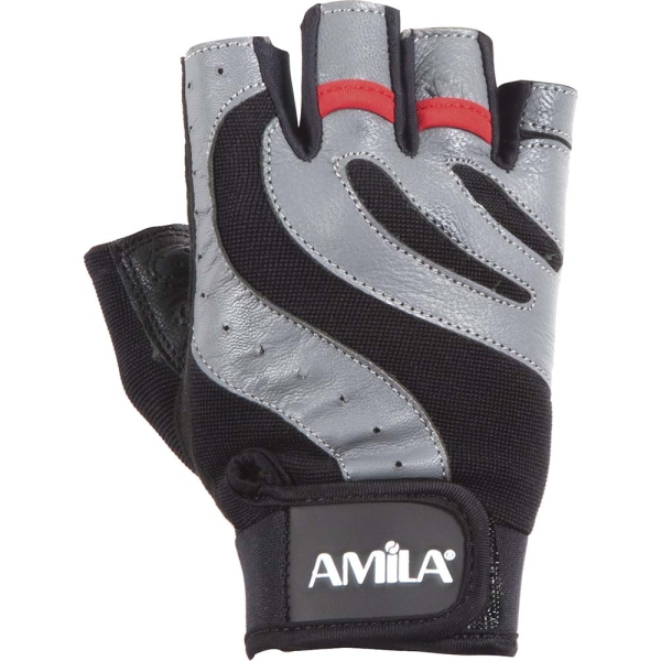 Γάντια Άρσης Βαρών AMILA Leather Μαύρο/Γκρι XL - 8330404