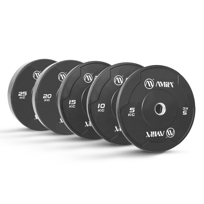 Δίσκος AMILA Black W Bumper Slim 50mm 20Kg - 84844 - Image 3