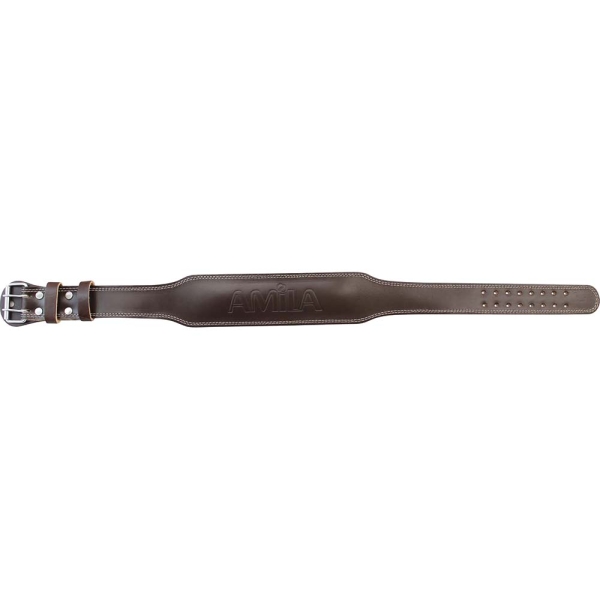 Ζώνη Άρσης Βαρών AMILA Δερμάτινη Καφέ A Quality L - 94903
