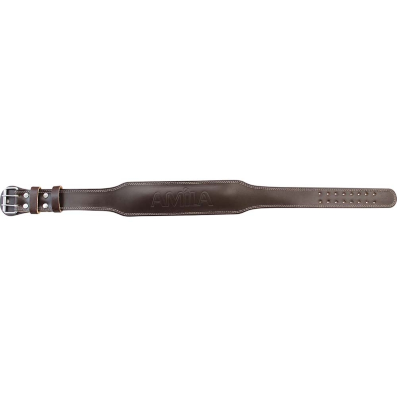 Ζώνη Άρσης Βαρών AMILA Δερμάτινη Καφέ B Quality S - 94906
