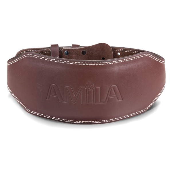 Ζώνη Άρσης Βαρών AMILA Δερμάτινη Καφέ B Quality S - 94920