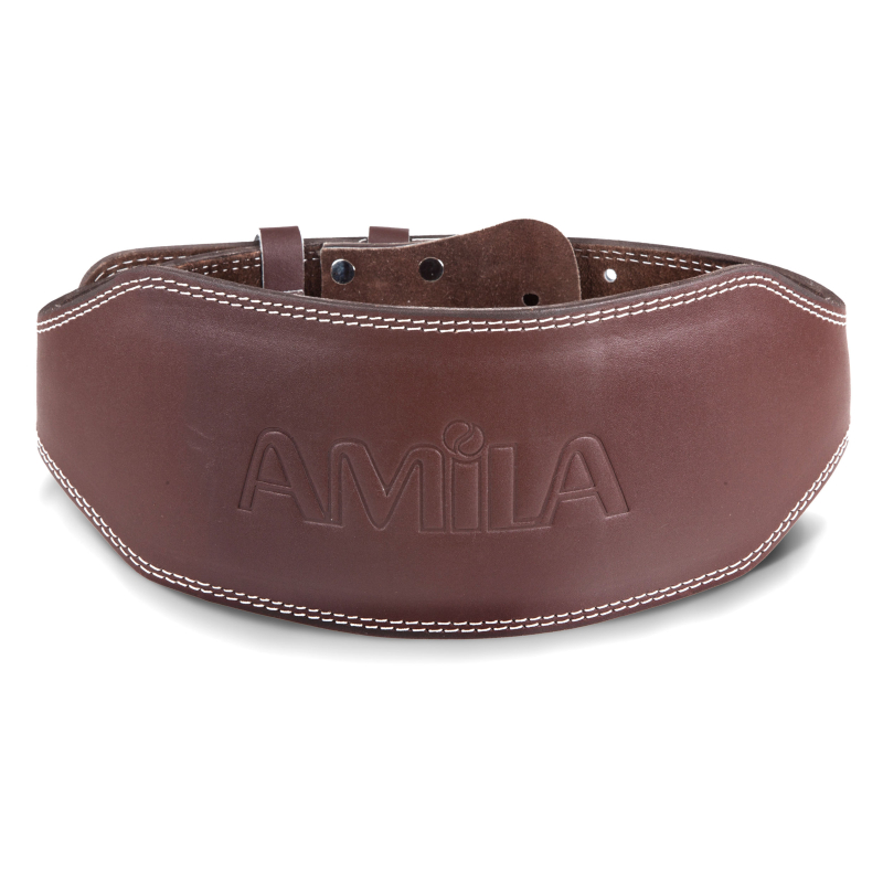 Ζώνη Άρσης Βαρών AMILA Δερμάτινη Καφέ B Quality S - 94920