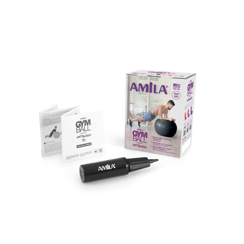 Μπάλα Γυμναστικής AMILA GYMBALL 55cm Κόκκινη - 95828 - Image 3