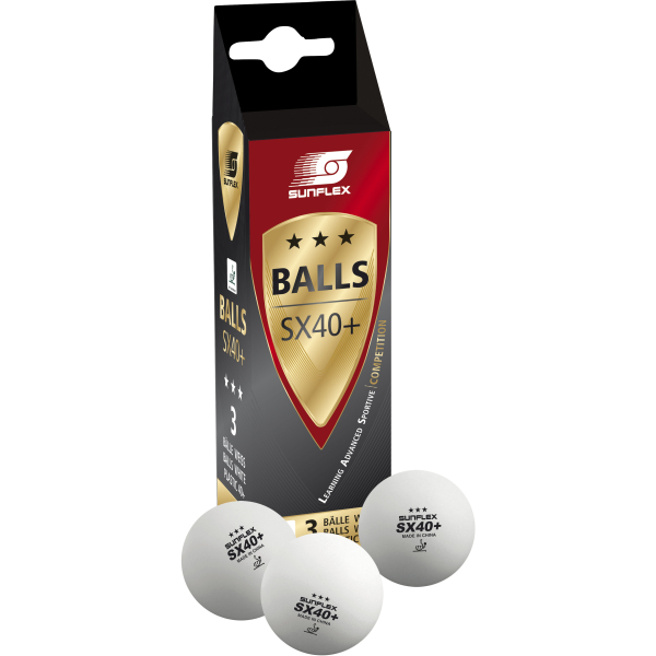 Μπαλάκια Ping Pong Sunflex SX40+ Competition PVC 3 Τεμάχια - 97253
