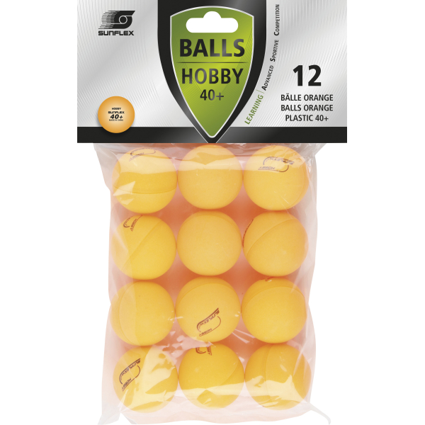 Μπαλάκια Ping Pong Sunflex Hobby PVC 12 Τεμάχια Πορτοκαλί - 97261
