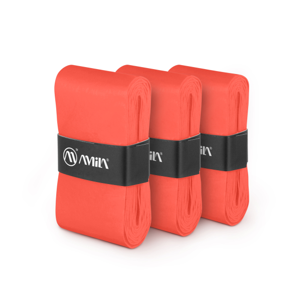 Ταινία Λαβής Ρακετών AMILA Overgrip Coral Red 3 Τεμ - 45794
